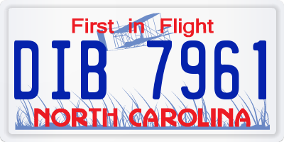 NC license plate DIB7961