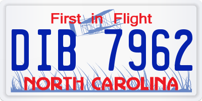 NC license plate DIB7962