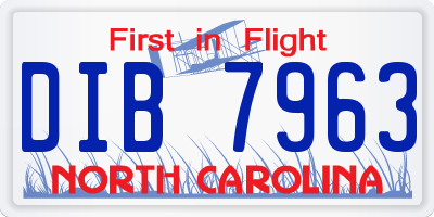NC license plate DIB7963