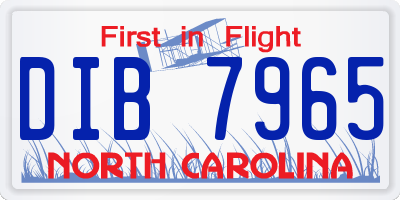 NC license plate DIB7965