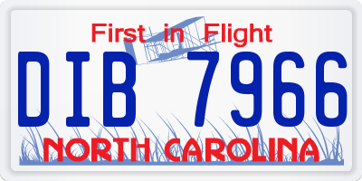 NC license plate DIB7966