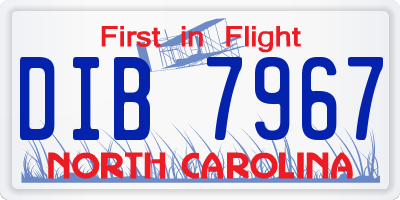 NC license plate DIB7967