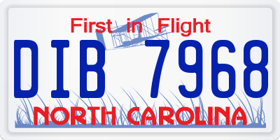 NC license plate DIB7968