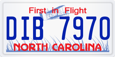 NC license plate DIB7970