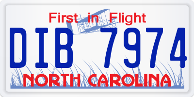 NC license plate DIB7974