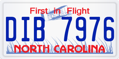 NC license plate DIB7976