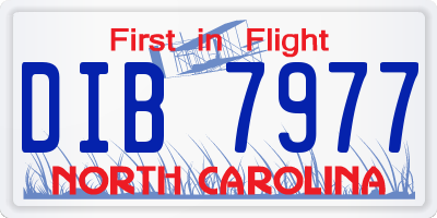 NC license plate DIB7977