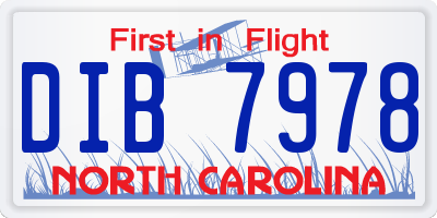 NC license plate DIB7978