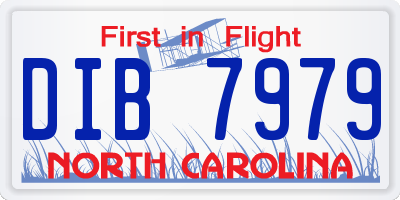 NC license plate DIB7979