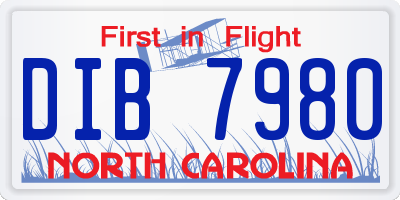 NC license plate DIB7980