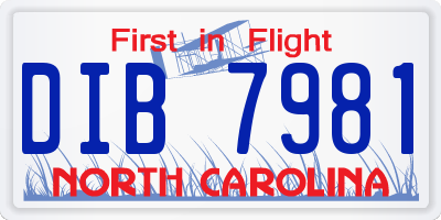 NC license plate DIB7981