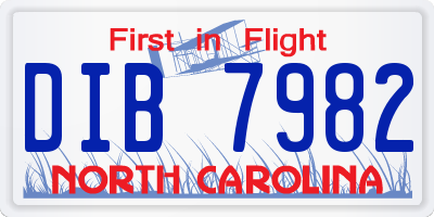 NC license plate DIB7982