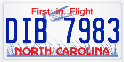 NC license plate DIB7983
