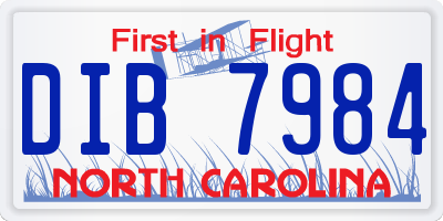 NC license plate DIB7984