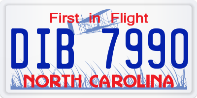 NC license plate DIB7990