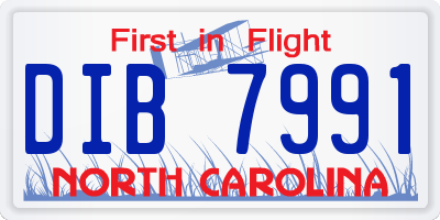 NC license plate DIB7991