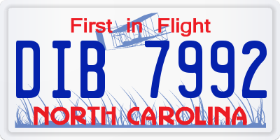 NC license plate DIB7992