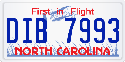 NC license plate DIB7993