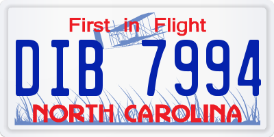 NC license plate DIB7994