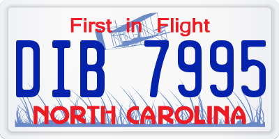 NC license plate DIB7995