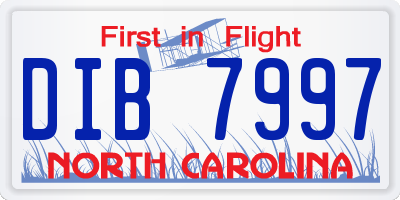 NC license plate DIB7997