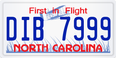 NC license plate DIB7999