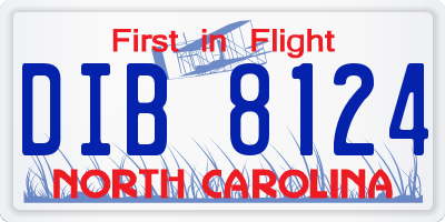 NC license plate DIB8124