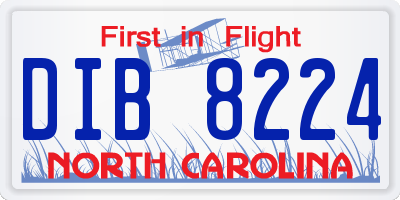 NC license plate DIB8224
