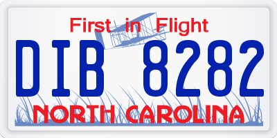 NC license plate DIB8282