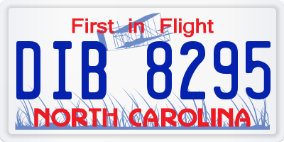 NC license plate DIB8295