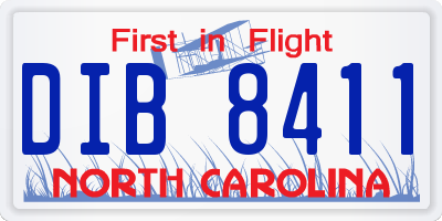 NC license plate DIB8411