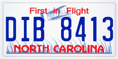NC license plate DIB8413