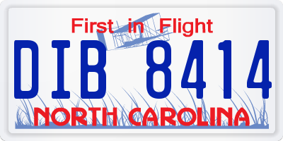 NC license plate DIB8414