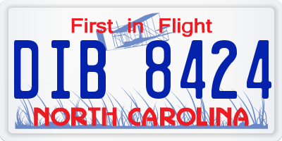 NC license plate DIB8424