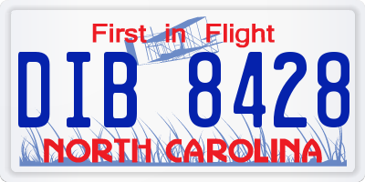 NC license plate DIB8428