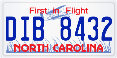NC license plate DIB8432