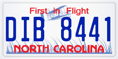 NC license plate DIB8441
