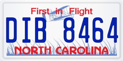 NC license plate DIB8464
