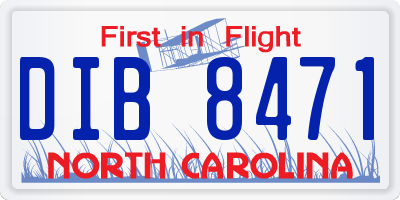 NC license plate DIB8471
