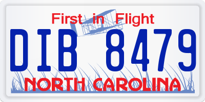 NC license plate DIB8479
