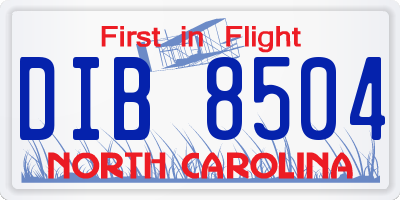 NC license plate DIB8504