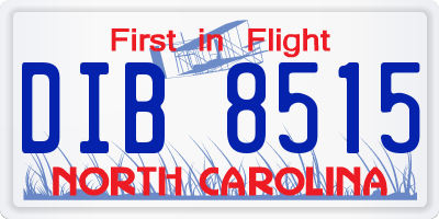 NC license plate DIB8515