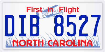 NC license plate DIB8527