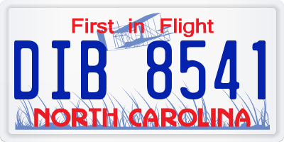 NC license plate DIB8541