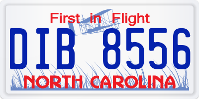 NC license plate DIB8556
