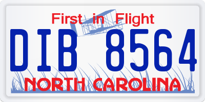 NC license plate DIB8564