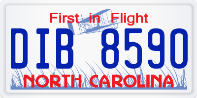 NC license plate DIB8590