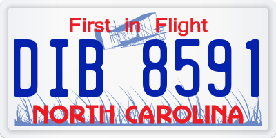 NC license plate DIB8591