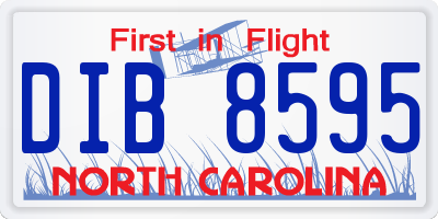 NC license plate DIB8595