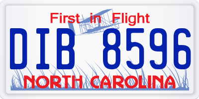 NC license plate DIB8596